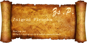 Zsigrai Piroska névjegykártya