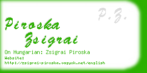 piroska zsigrai business card